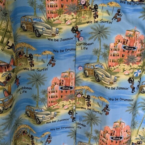 RIMA Tropical/Hawaiian button-down short sleeve shirt Men's Large - Picture 4 of 4